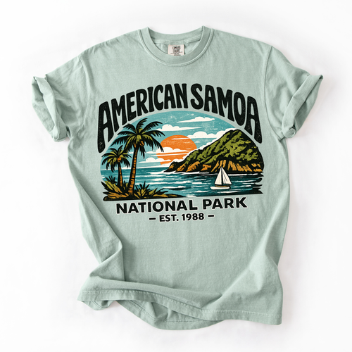American Samoa National Park T-Shirt — Tropical Sunset Beach Tee