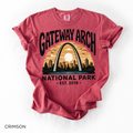Gateway Arch National Park T-Shirt - Comfort Colors garment-dyed unisex tee, vintage sunset St. Louis souvenir graphic