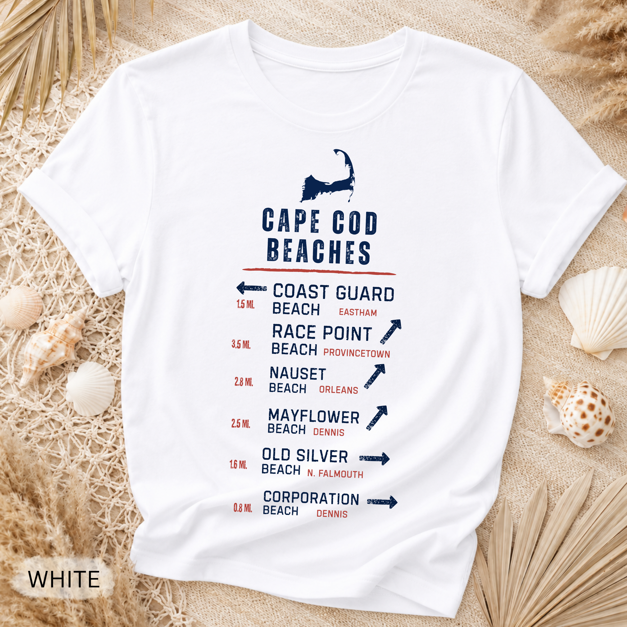 Cape Cod Beaches Vintage Style T-Shirt