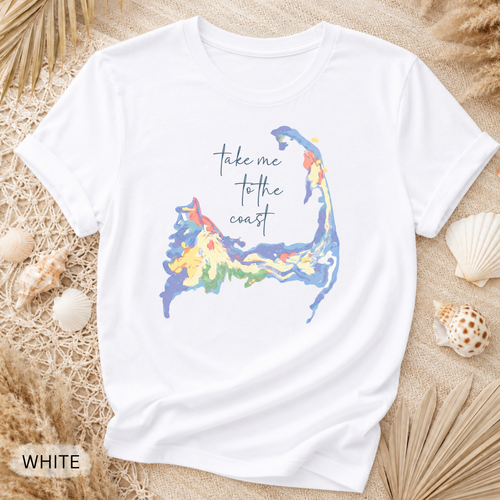 Cape Cod Watercolor Floral Garment-Dyed Tee