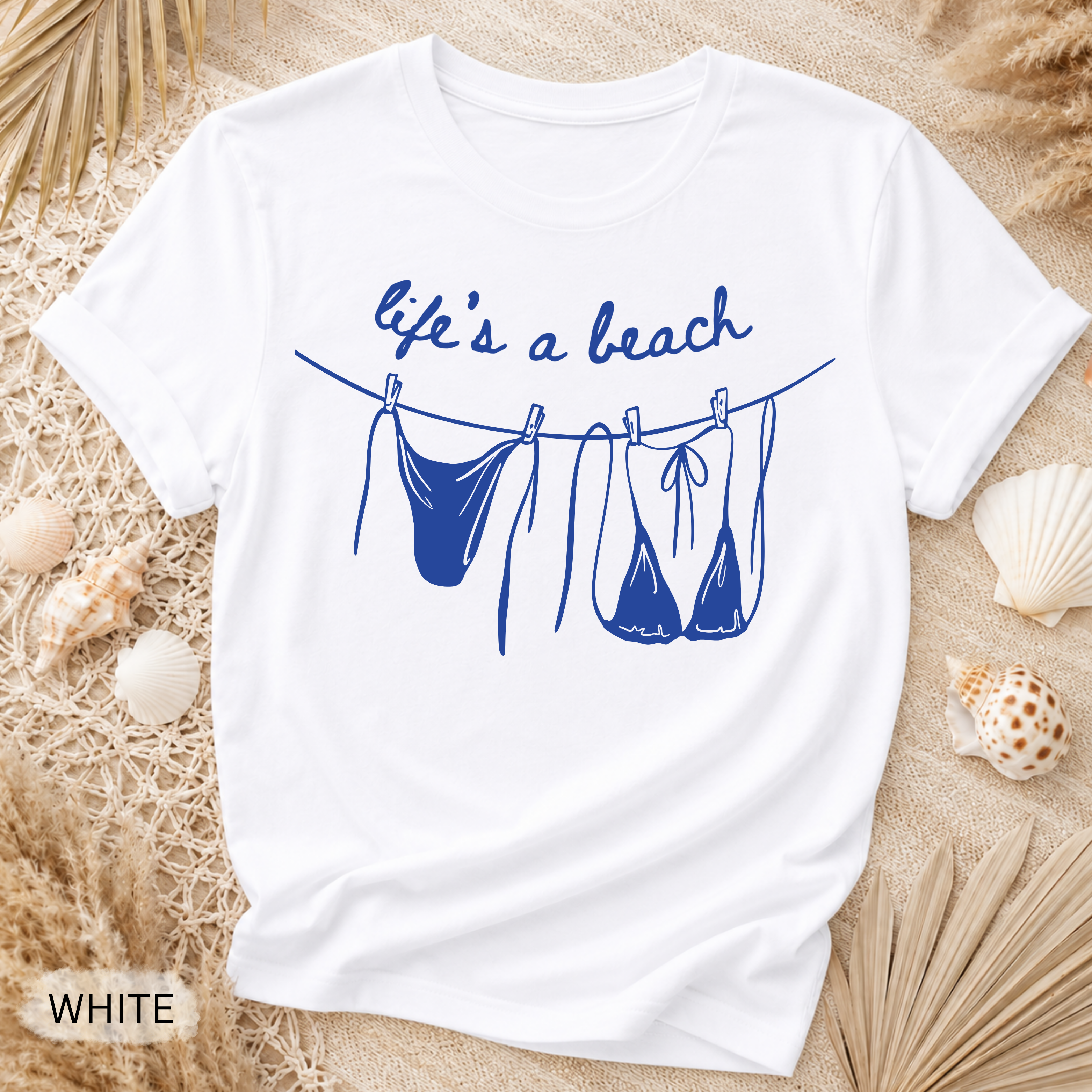 Life's a Beach Line Art Garment-Dyed Tee