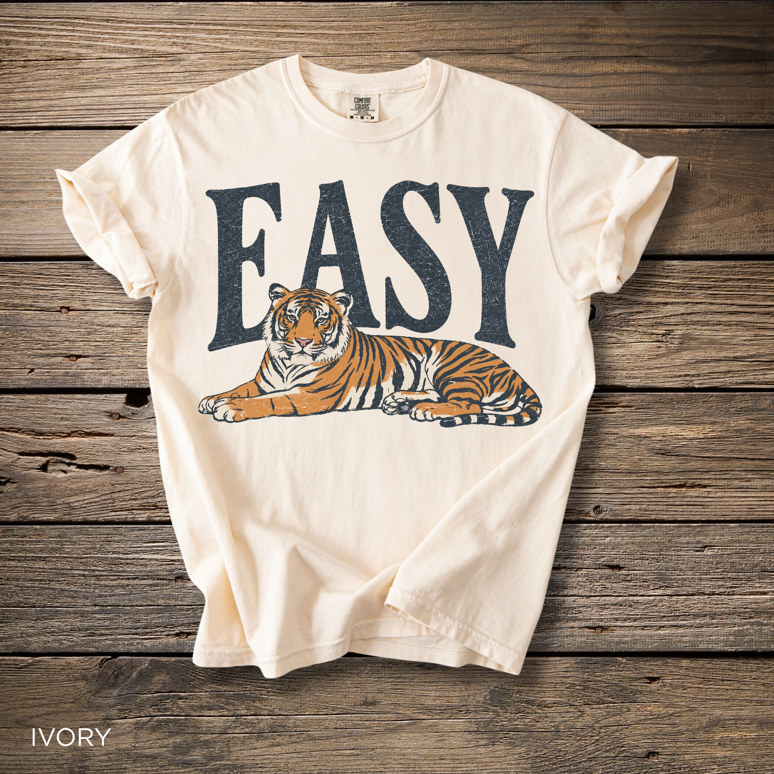 Easy Tiger T-Shirt — Relaxed Graphic Tee with Lying Tiger Design