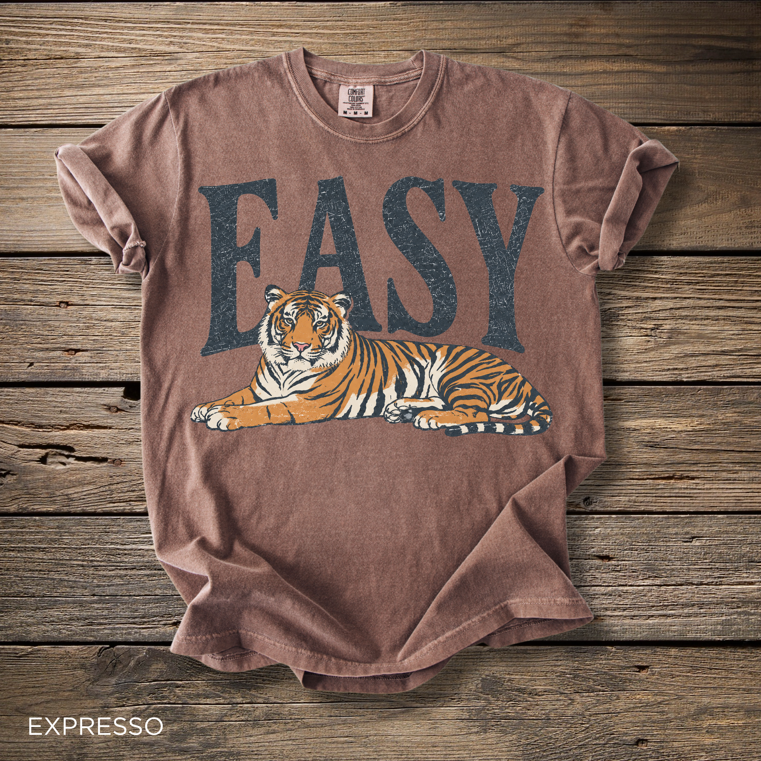 Easy Tiger T-Shirt — Relaxed Graphic Tee with Lying Tiger Design