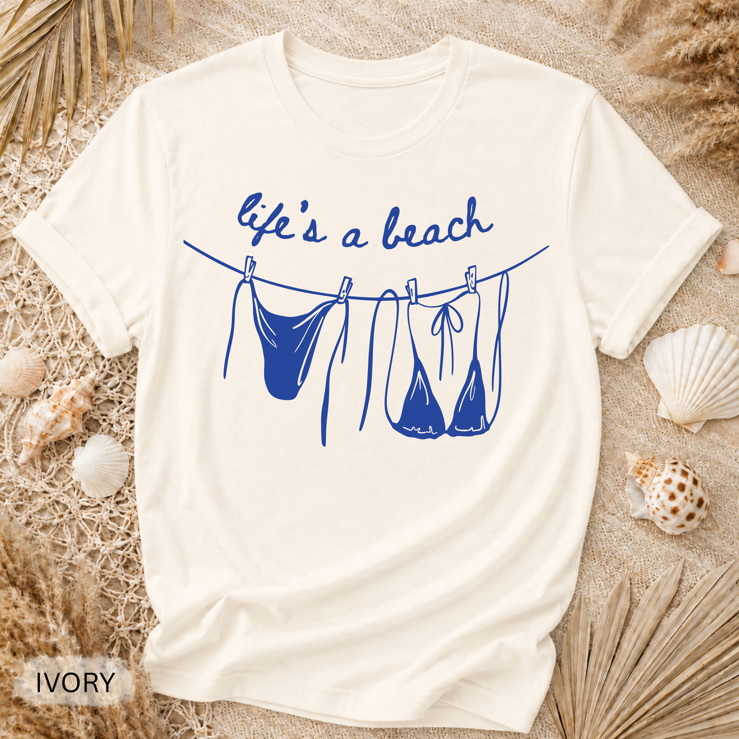 Life's a Beach Line Art Garment-Dyed Tee