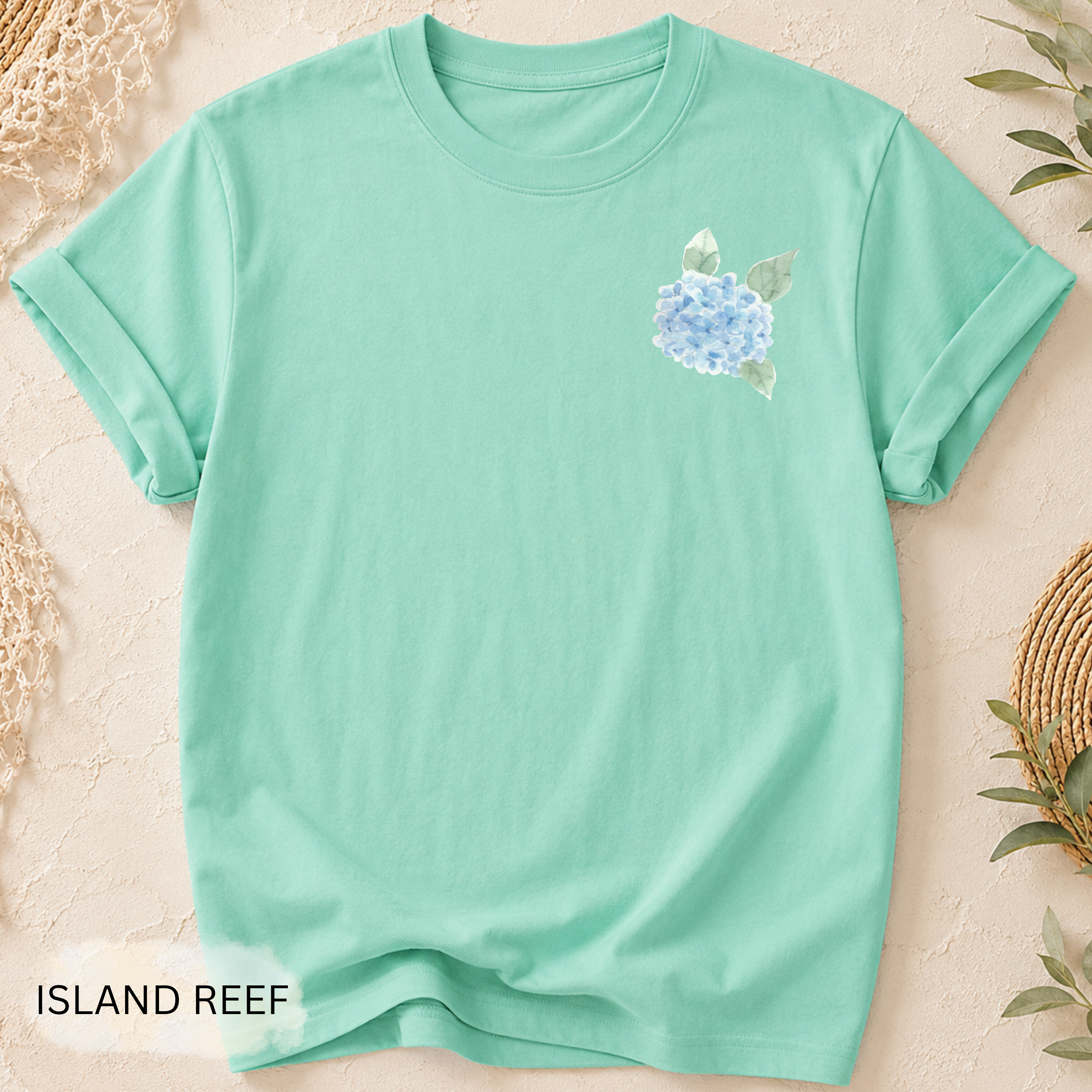 Hydrangea Side Stripe Garment-Dyed Tee
