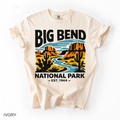 Big Bend National Park T-Shirt - Comfort Colors garment-dyed unisex tee, retro sunset desert graphic
