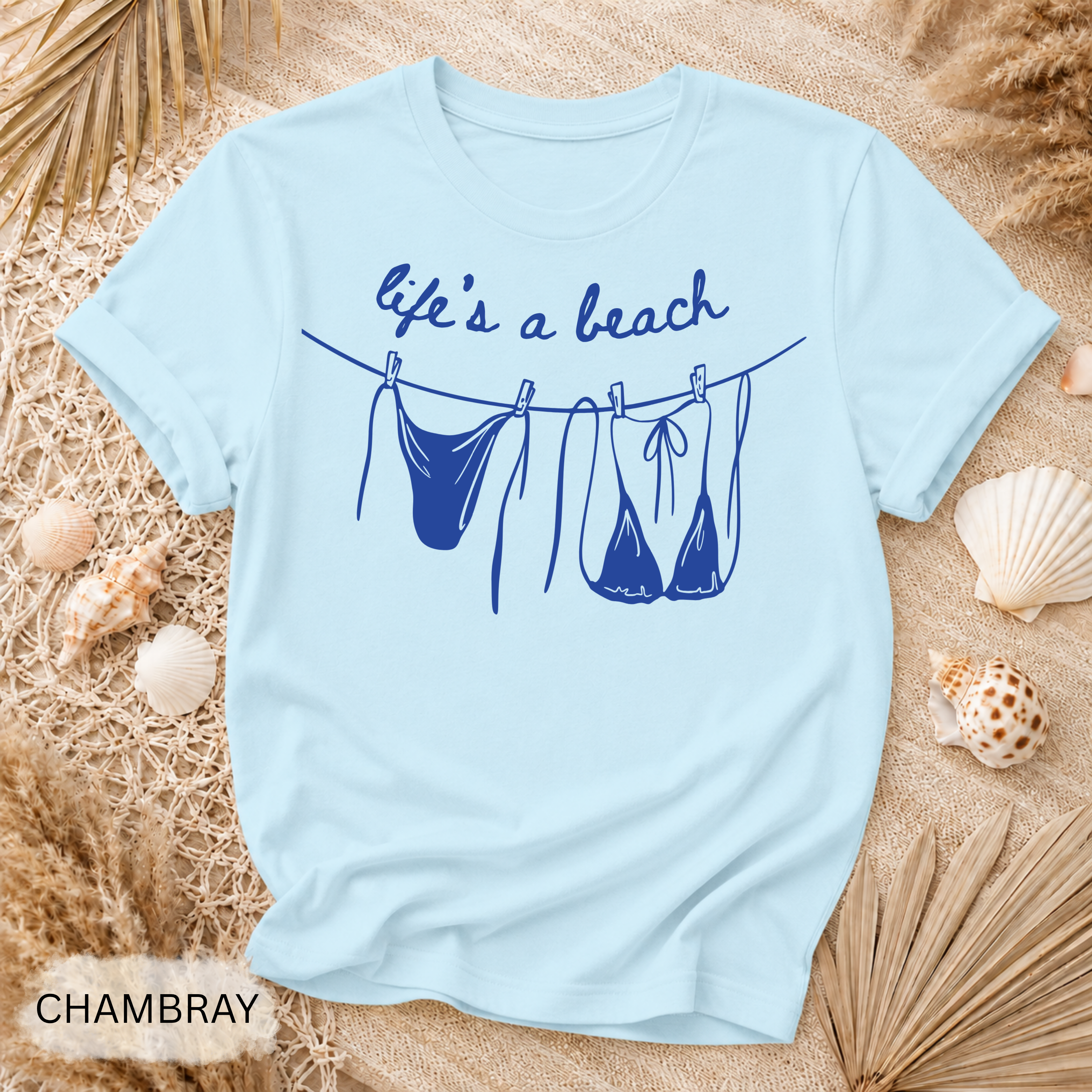 Life's a Beach Line Art Garment-Dyed Tee