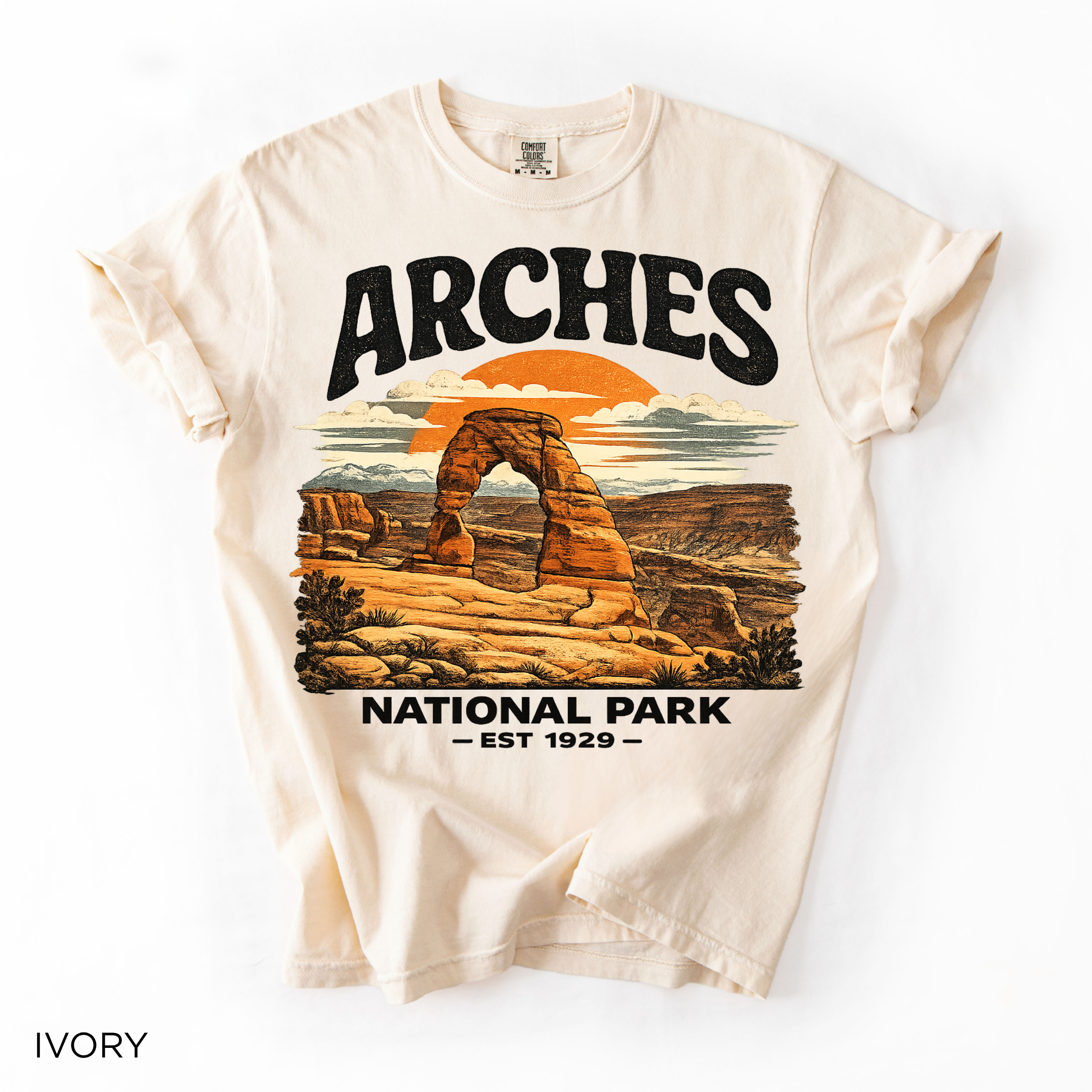 Arches National Park T-Shirt — Vintage Sunset Desert Arch Tee
