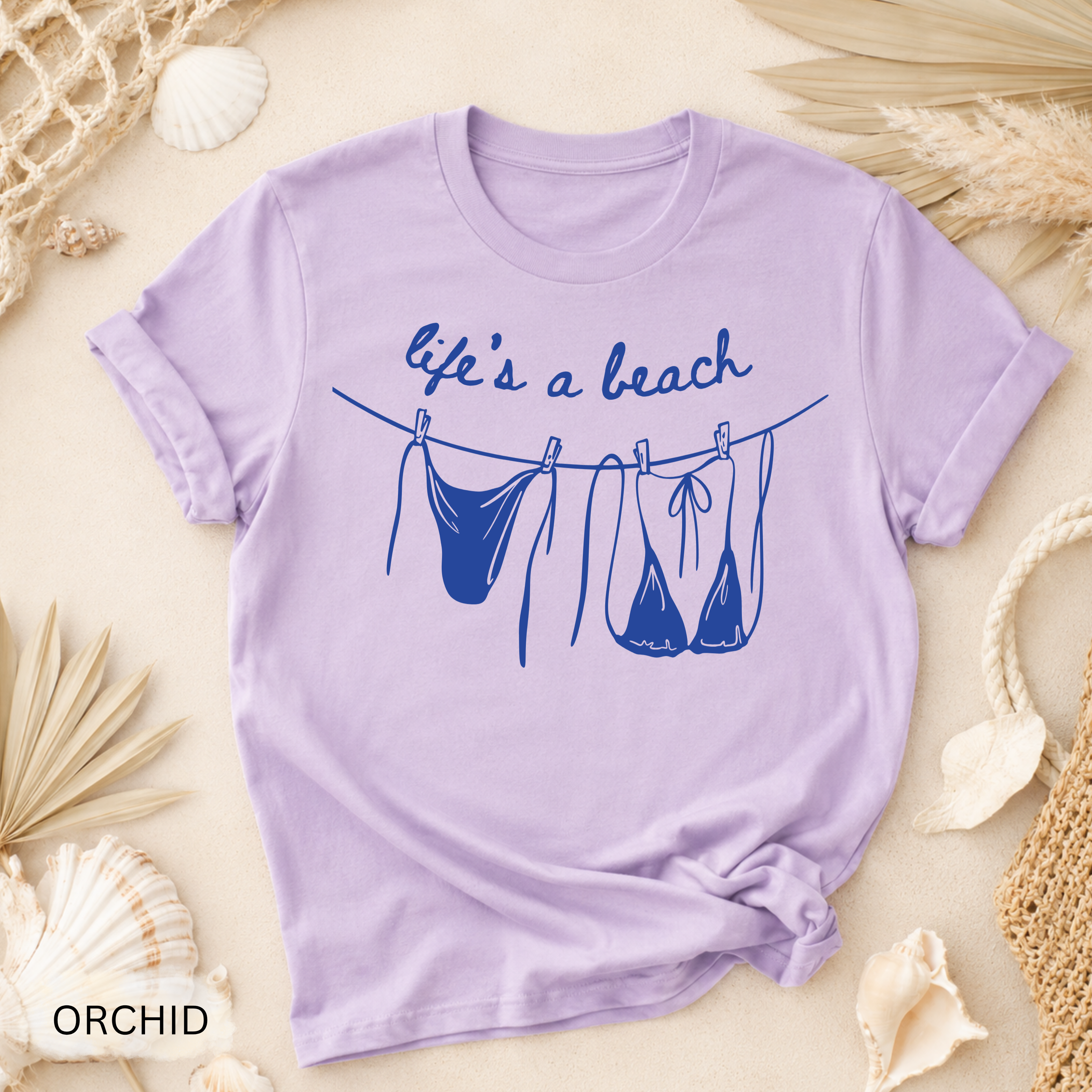 Life's a Beach Line Art Garment-Dyed Tee