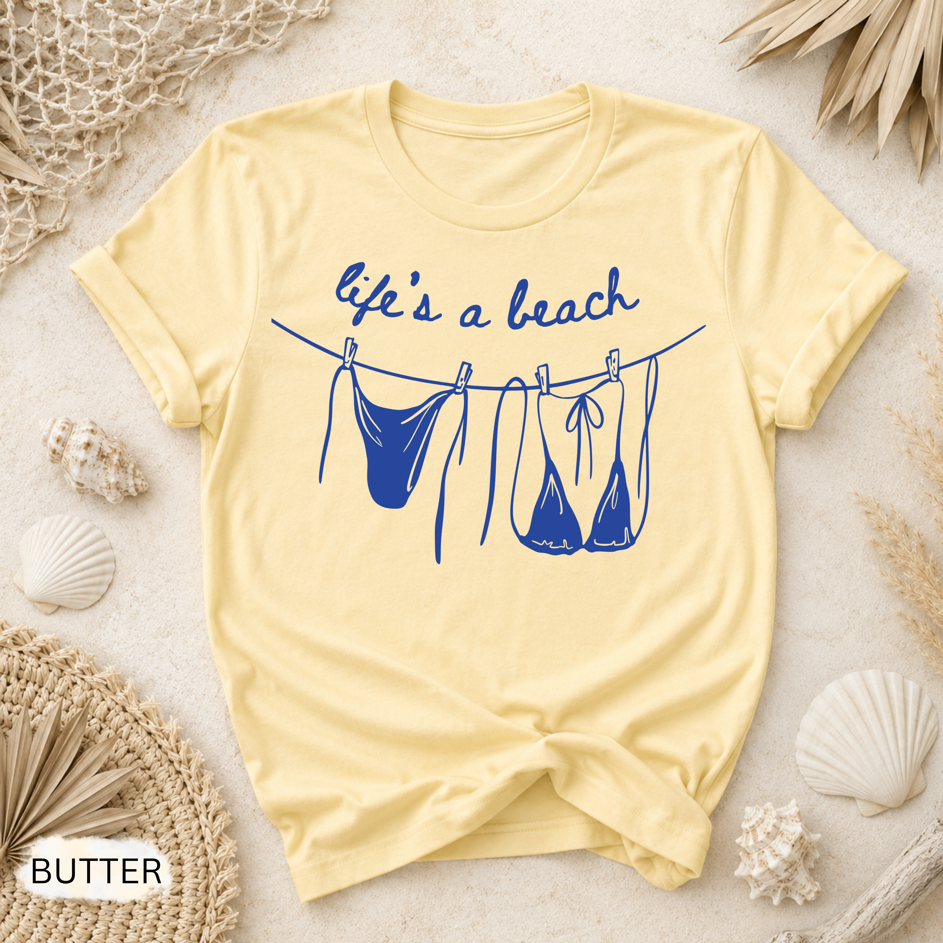 Life's a Beach Line Art Garment-Dyed Tee