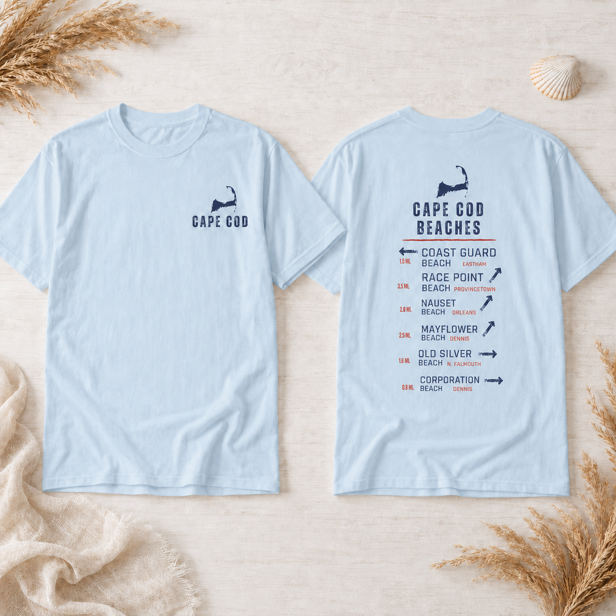 Cape Cod Beaches Garment-Dyed Tee